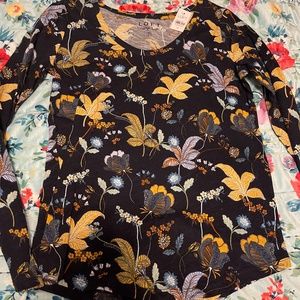 LOFT vintage soft long sleeve tee (navy-floral)